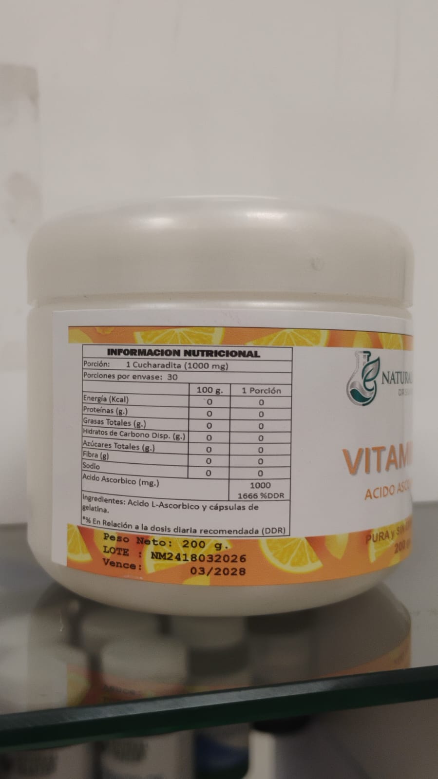 Vitamina C, Acido Ascórbico 200g